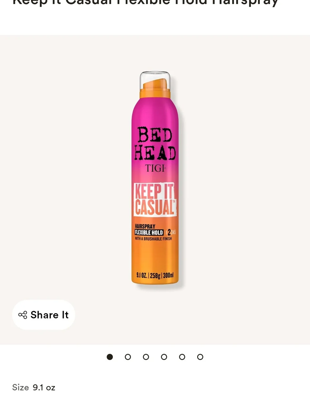 BedHead Keep It Casual Hairspray - Pink and Orange Gradient Can